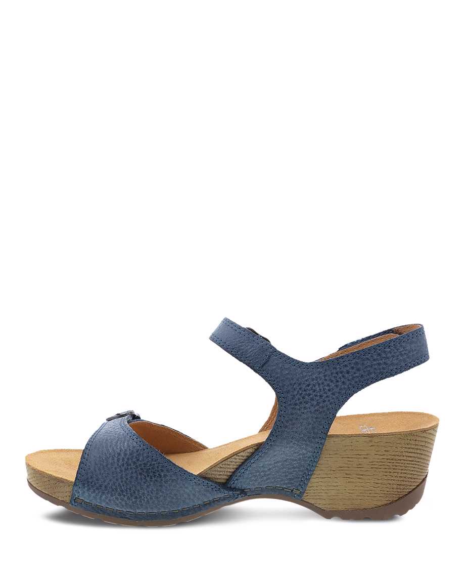 Tricia Ankle Strap Sandal in Blue