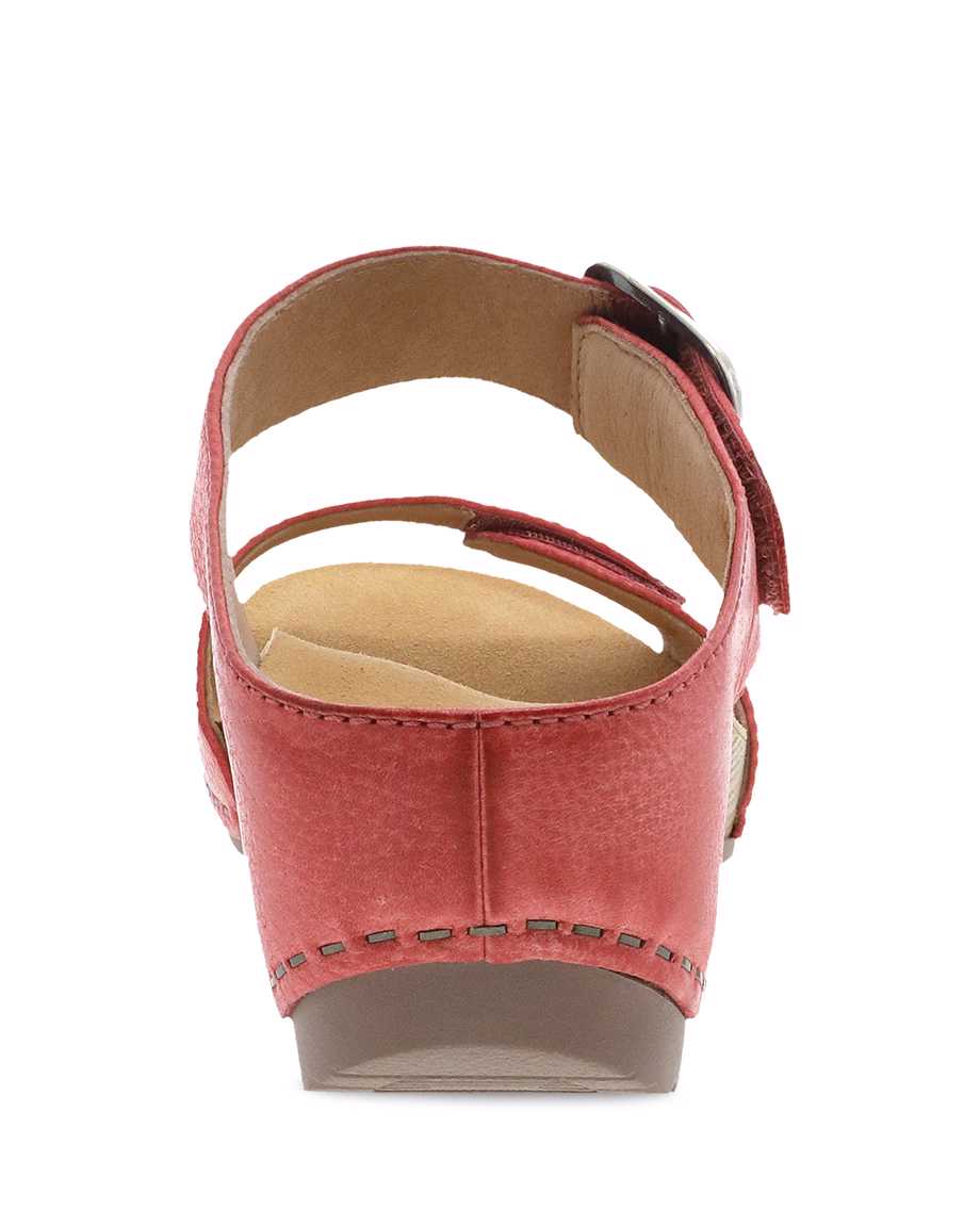 Tanya Burnished Adjustable Sandal in Coral