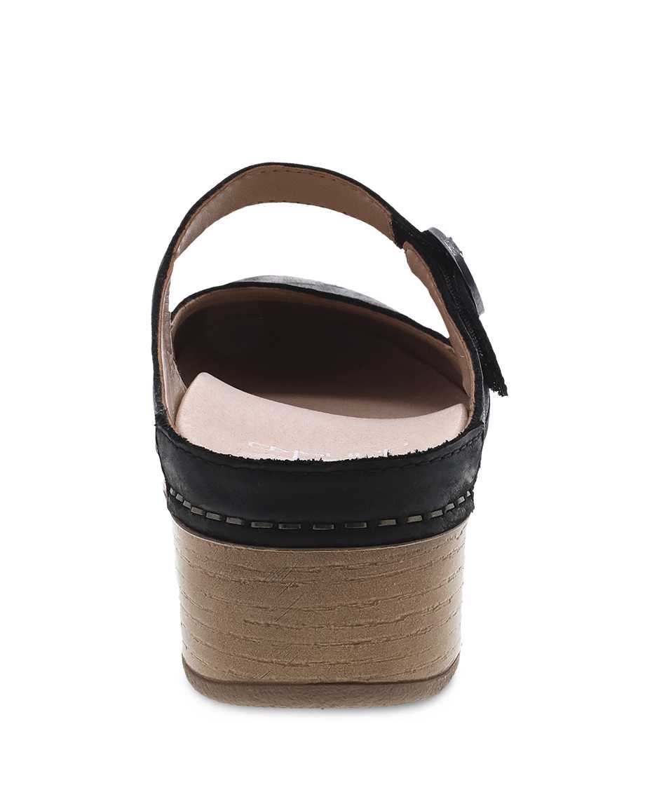 Bria Burnished Mule Mary Jane in Black CLOSEOUTS