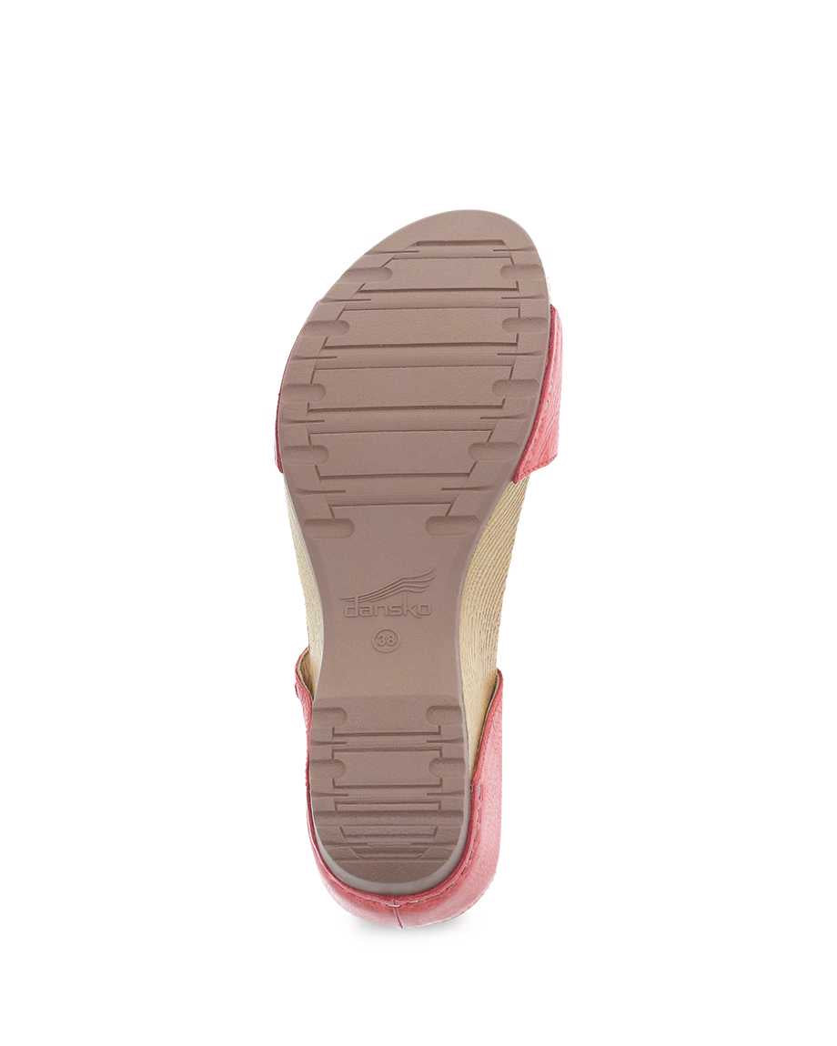 Tanya Burnished Adjustable Sandal in Coral