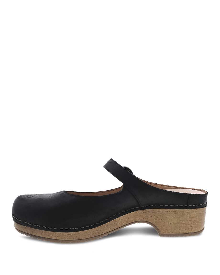 Bria Burnished Mule Mary Jane in Black CLOSEOUTS