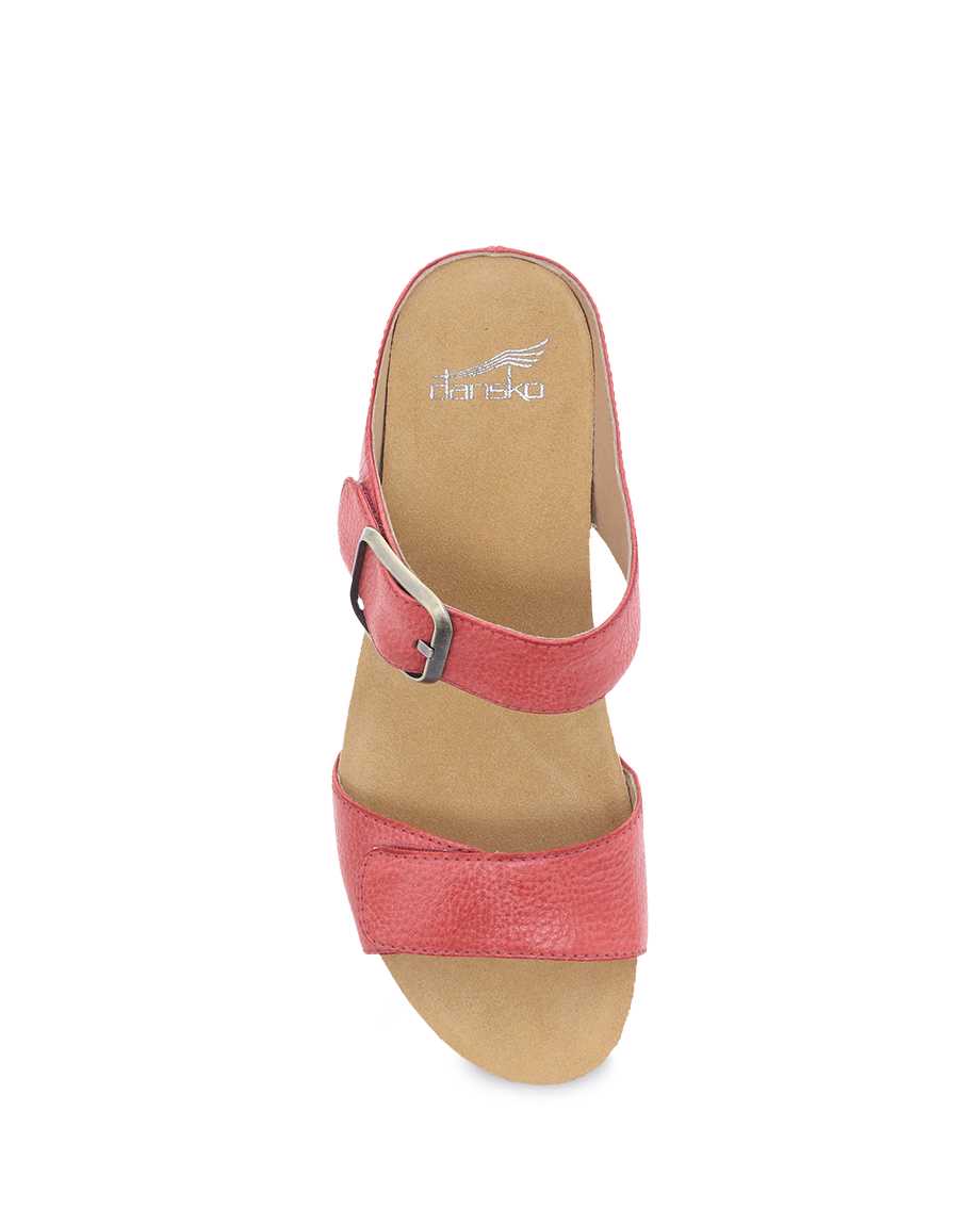 Tanya Burnished Adjustable Sandal in Coral