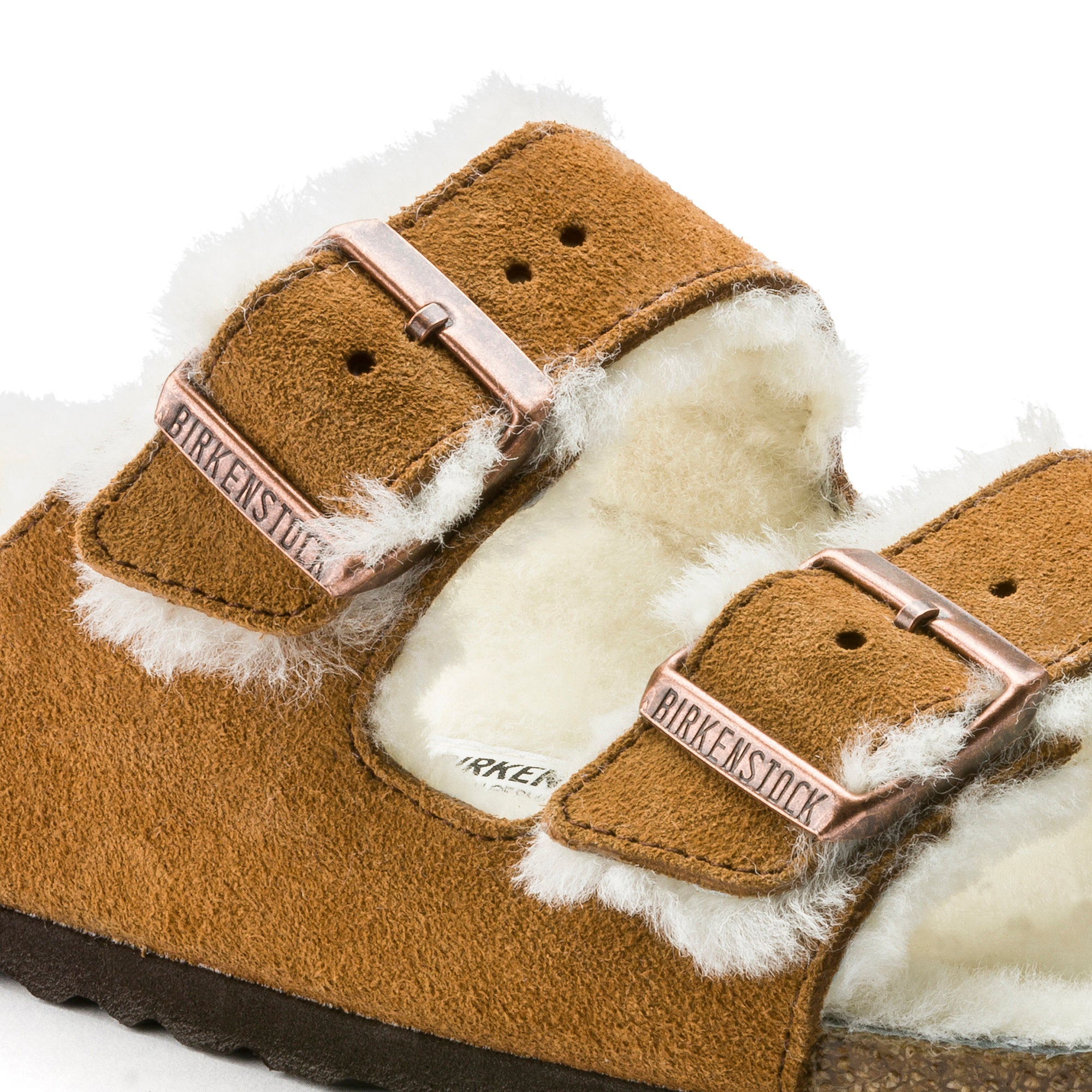 Arizona Shearling Sandal in Mink CLOSEOUTS