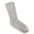 Women's Cotton Slub Crew Socks in Grey/White