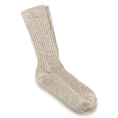 Men's Birkenstock Cotton Slub Socks in Beige White