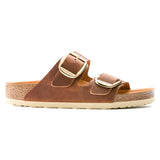 Arizona Big Buckle Classic Footbed Sandal in Cognac Oiled Leather