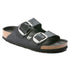 Arizona Big Buckle Classic Footbed Sandal in Black Oiled Leather CLOSEOUTS