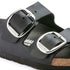 Arizona Big Buckle Classic Footbed Sandal in Black Oiled Leather CLOSEOUTS