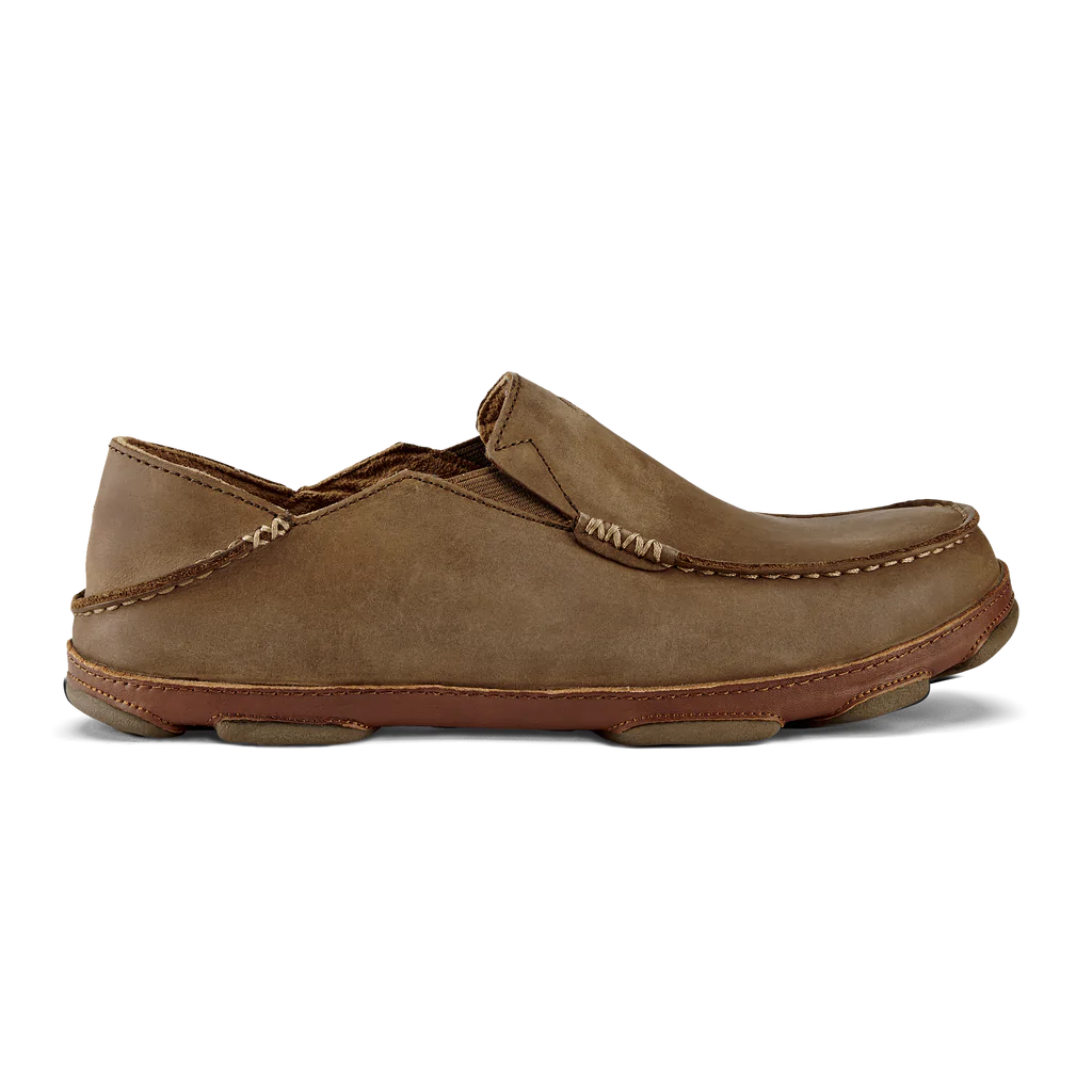 Moloa Men's Leather Slide-On Shoe in Ray and Toffee