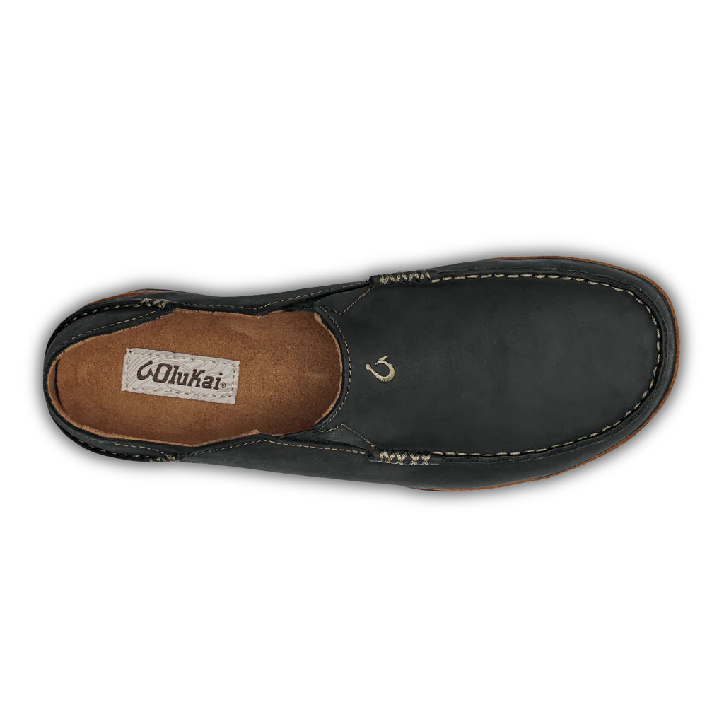 Moloa Men's Leather Slide-On Shoe in Black and Toffee