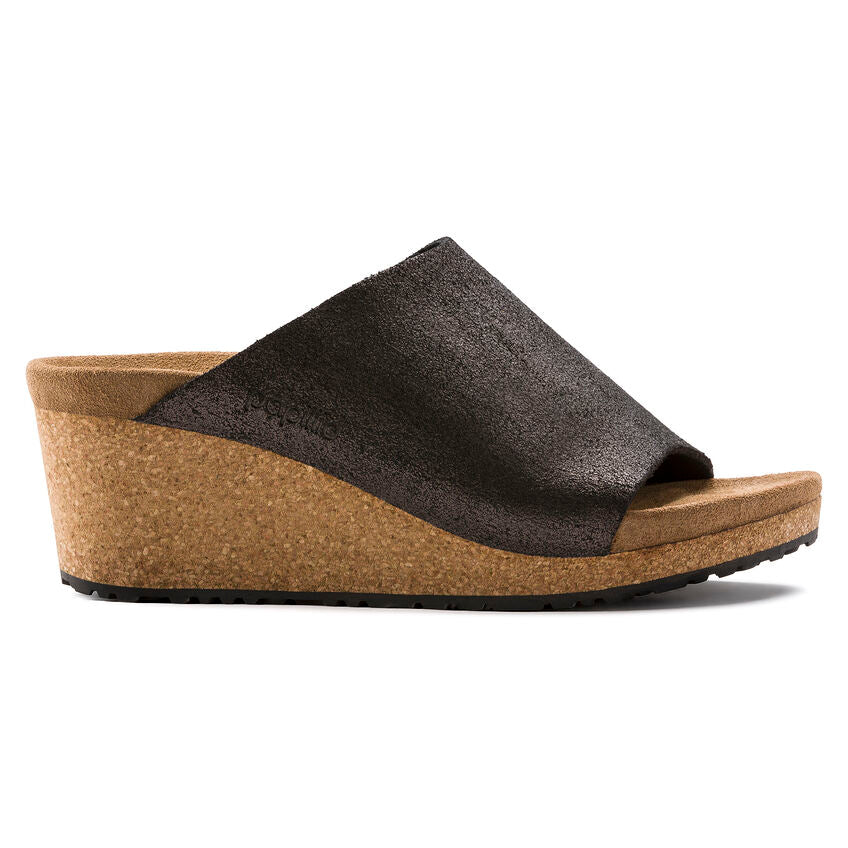 Namica Washed Antique Black Suede Wedge CLOSEOUTS