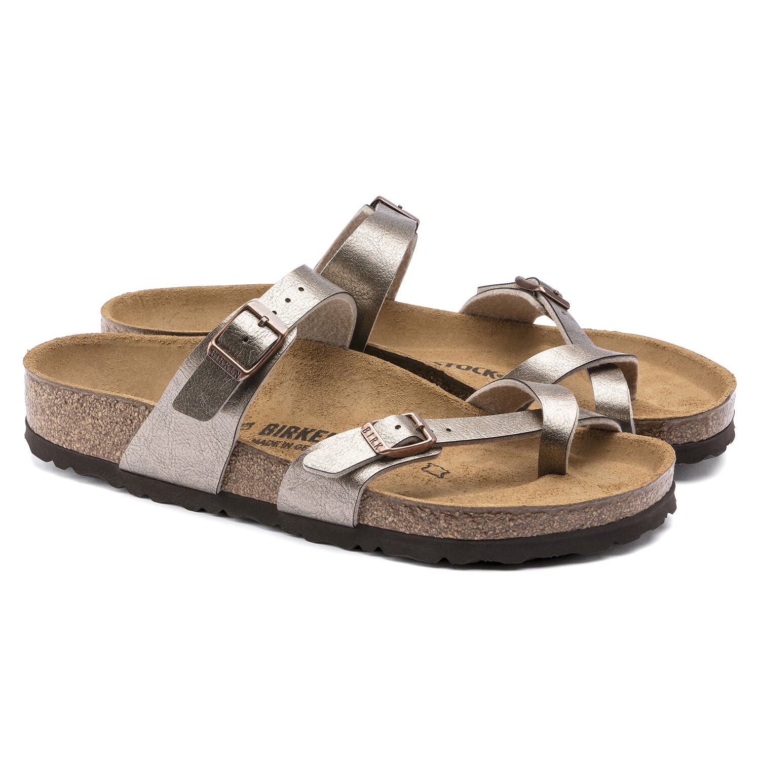 Mayari Birko-Flor Strappy Sandal in Taupe