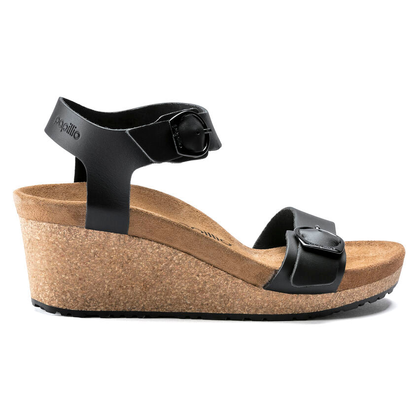 Soley Wedge Sandal in Black