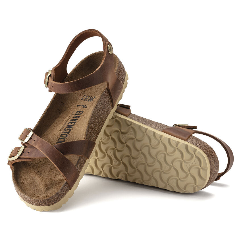 Kumba Strappy Sandal in Cognac Oiled