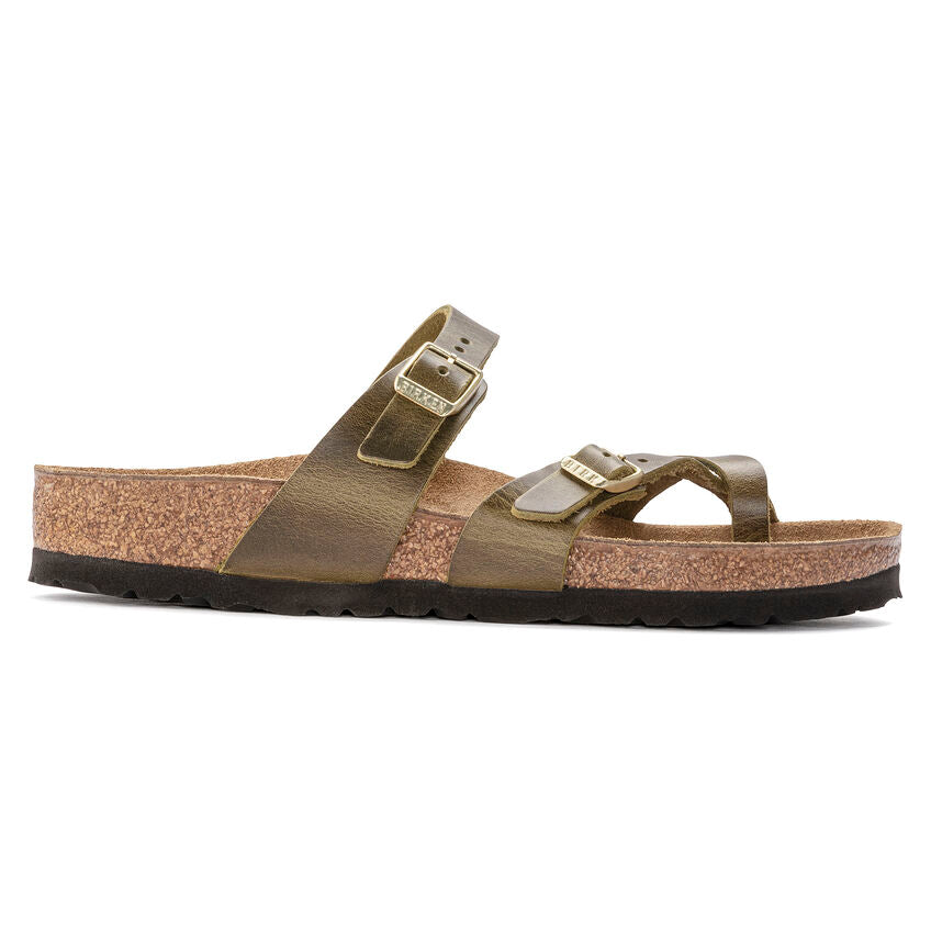 Mayari Strappy Sandal in Oiled Leather Olive