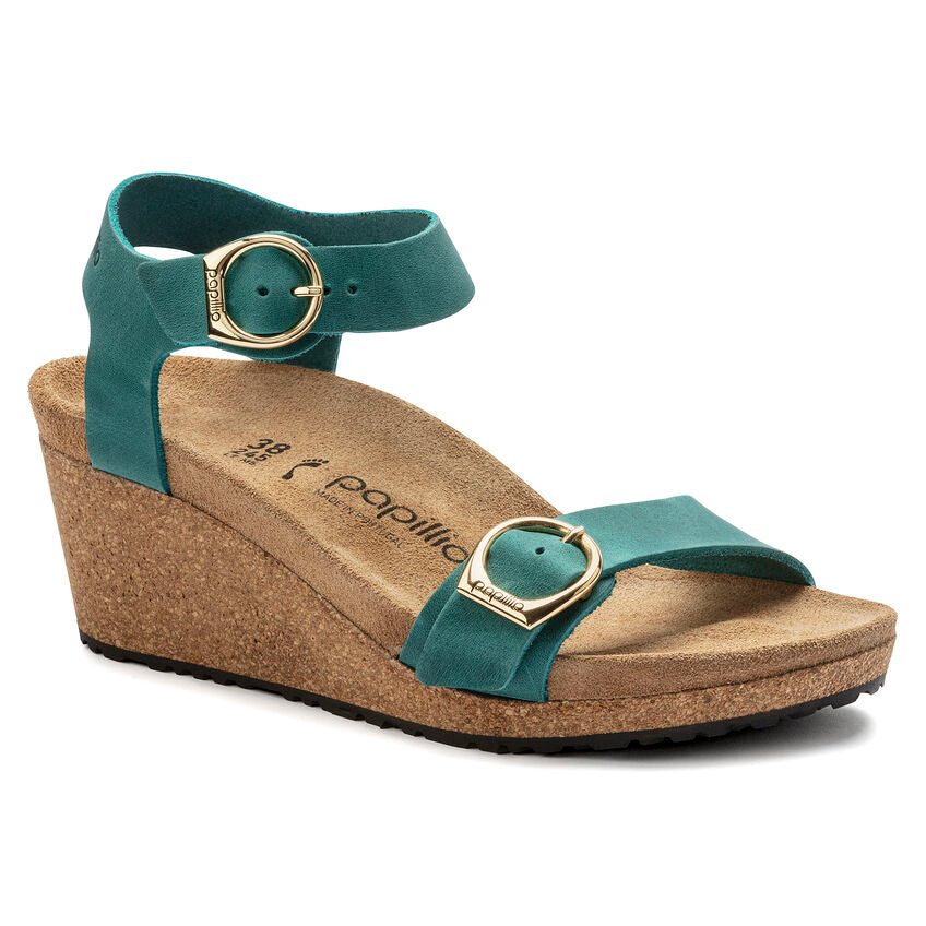 Soley Wedge Sandal in Lake Green