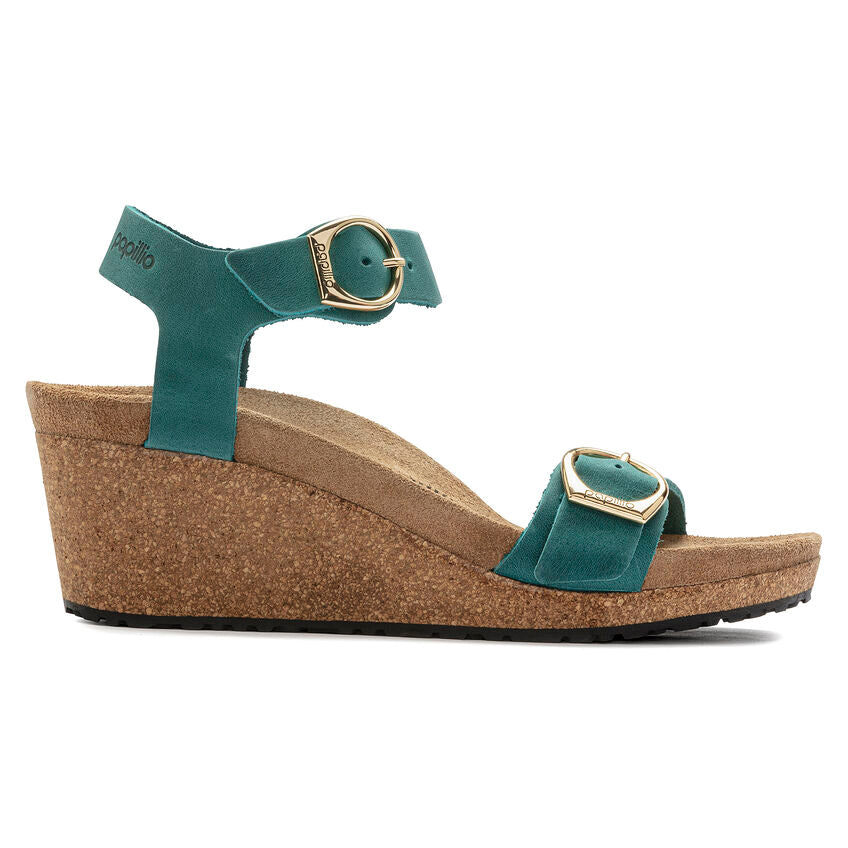 Soley Wedge Sandal in Lake Green