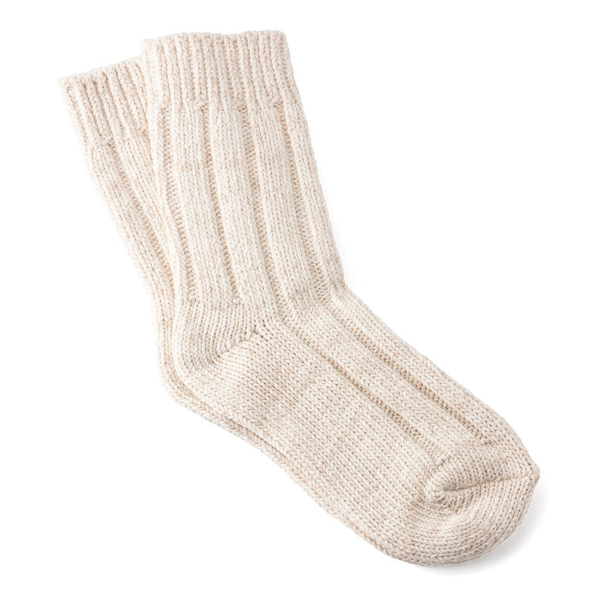 Birkenstock Cotton Twist Crew Socks in Off White