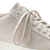 Bend Low Embossed Suede Panel Sneaker in Antique White