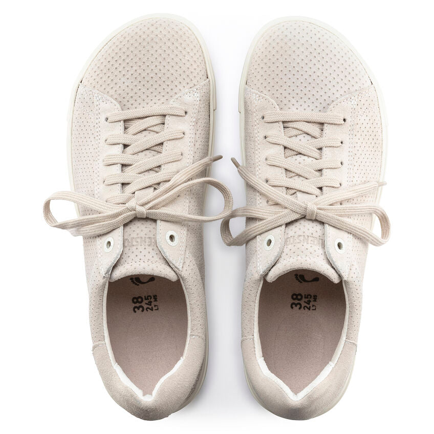 Bend Low Embossed Suede Panel Sneaker in Antique White CLOSEOUTS