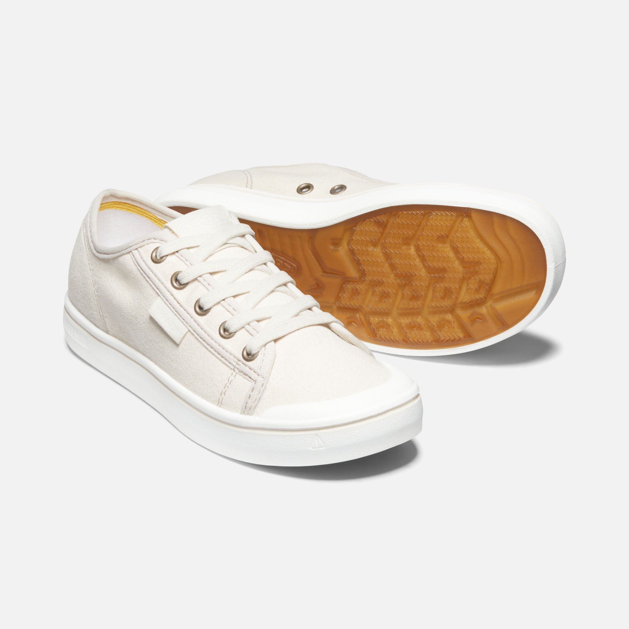 Elsa Canvas Retro Sneaker in Natural and White CLOSEOUTS