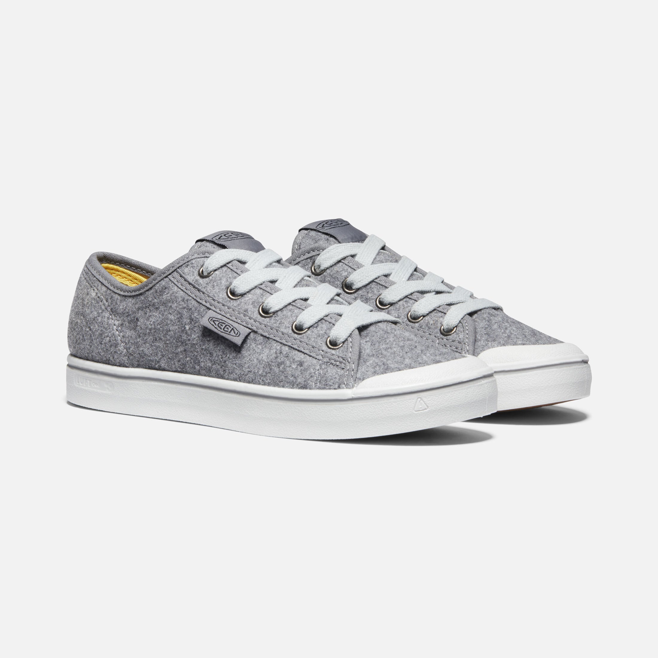 Elsa Sustainable Felt Retro Sneaker in Grey CLOSEOUTS