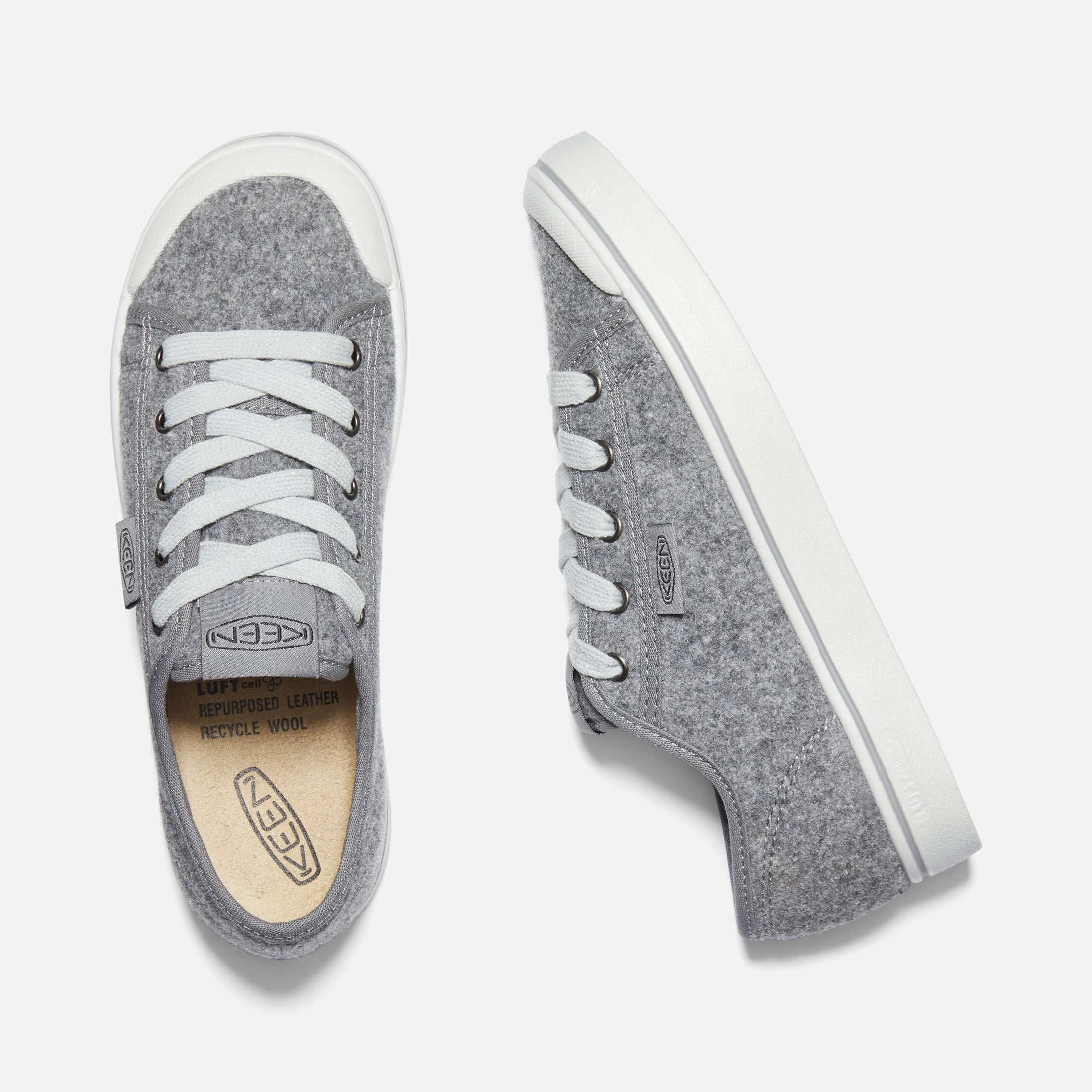 Elsa Sustainable Felt Retro Sneaker in Grey CLOSEOUTS