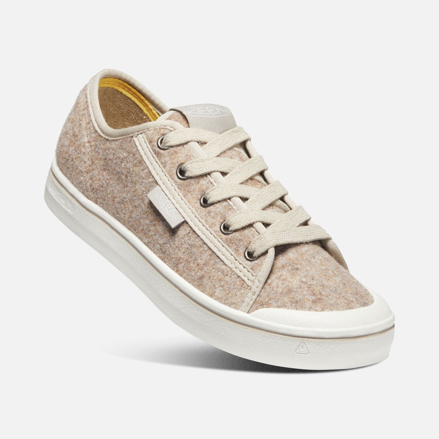 Elsa Sustainable Felt Retro Sneaker in Taupe CLOSEOUTS