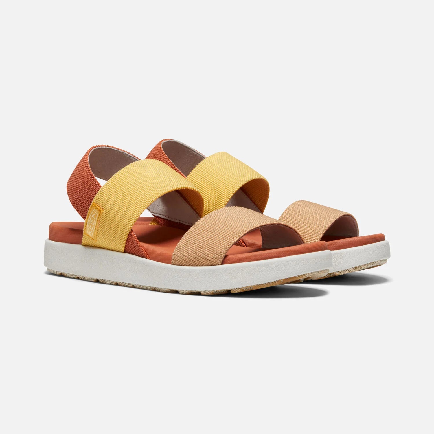 Elle Backstrap Sandal in Fossil Orange/Silver Birch