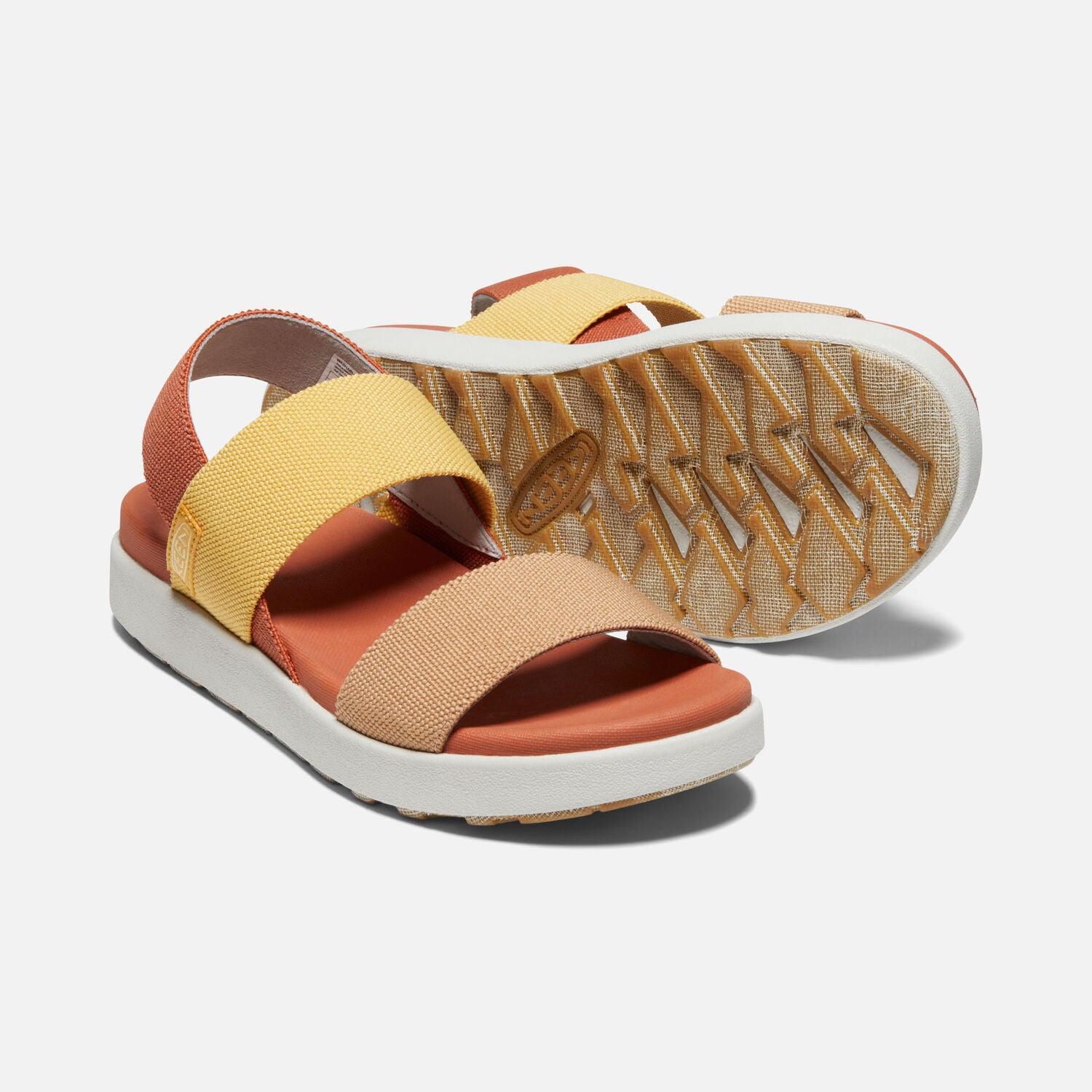 Elle Backstrap Sandal in Fossil Orange/Silver Birch