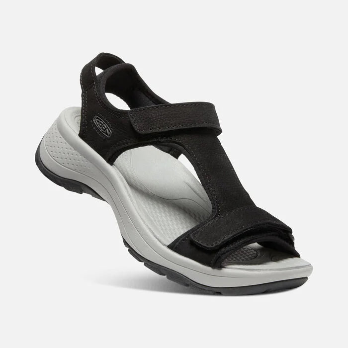 Astoria West T-Strap Sandal in Black Leather CLOSEOUTS