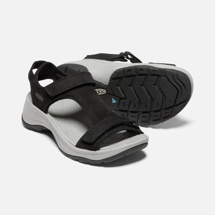 Astoria West T-Strap Sandal in Black Leather CLOSEOUTS