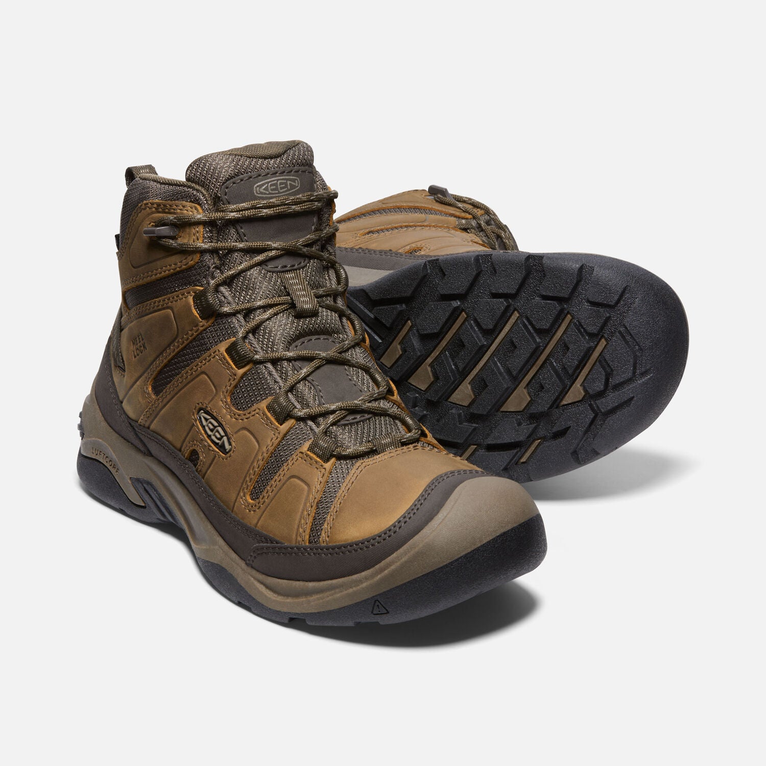 Men's Circadia Mid Waterproof WIDE Boot in Bison/Brindle CLOSEOUTS