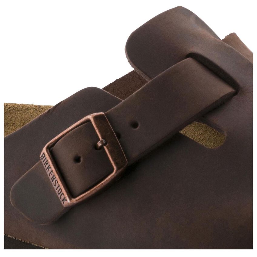 Boston Buckle Soft Footbed Mule in Habana Oiled Leather