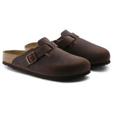 Boston Buckle Soft Footbed Mule in Habana Oiled Leather