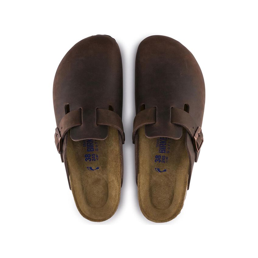 Boston Buckle Soft Footbed Mule in Habana Oiled Leather