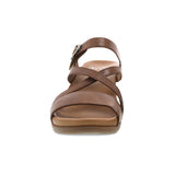 Ana Strappy Slide Wedge in Tan