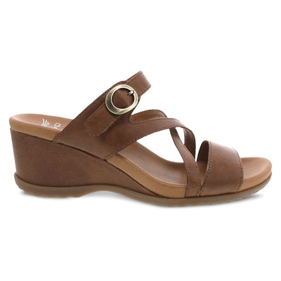 Ana Strappy Slide Wedge in Tan CLOSEOUTS