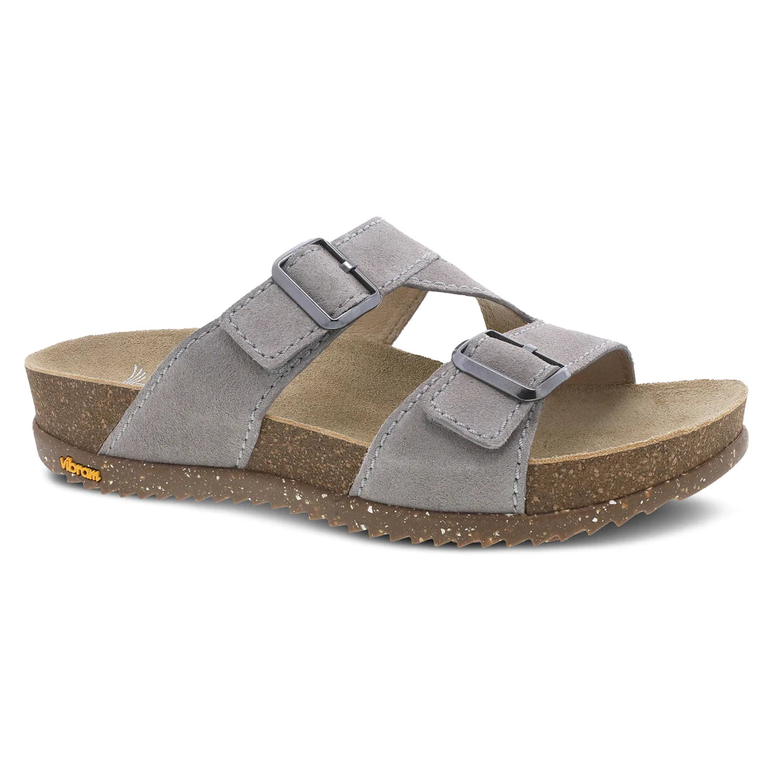 Dayna Two Strap Suede Sandal in Stone