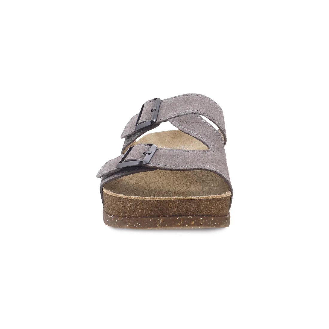 Dayna Two Strap Suede Sandal in Stone