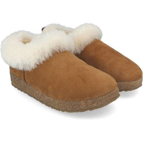 Cozy Shearling Clog "Iceland" in Chestnut