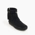 High Top Back Zip Moccasin Boot in Black