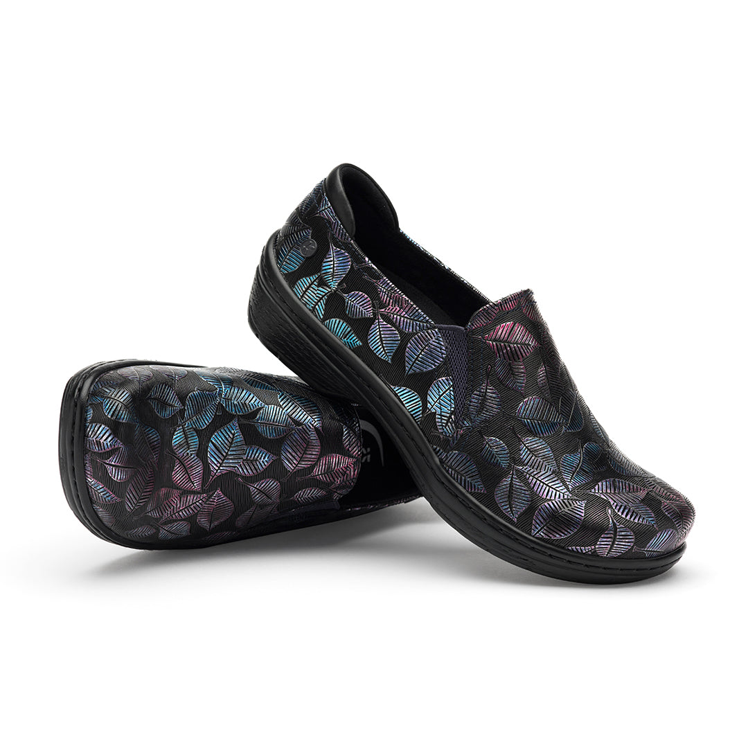 Moxy Clog in Blue and Purple Leaves CLOSEOUTS