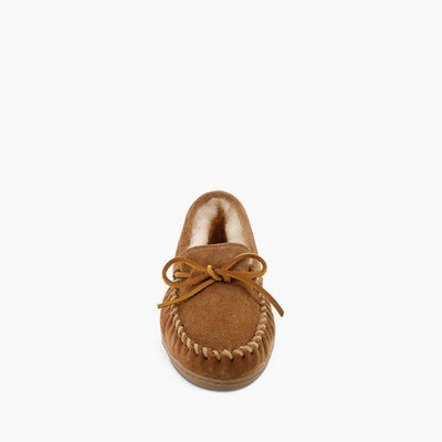 Women's Sheepskin Hardsole Moccasin in Tan