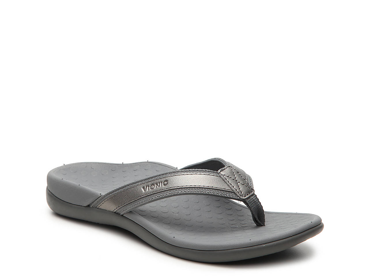 Tide Toe Post Sandal in Pewter Metallic