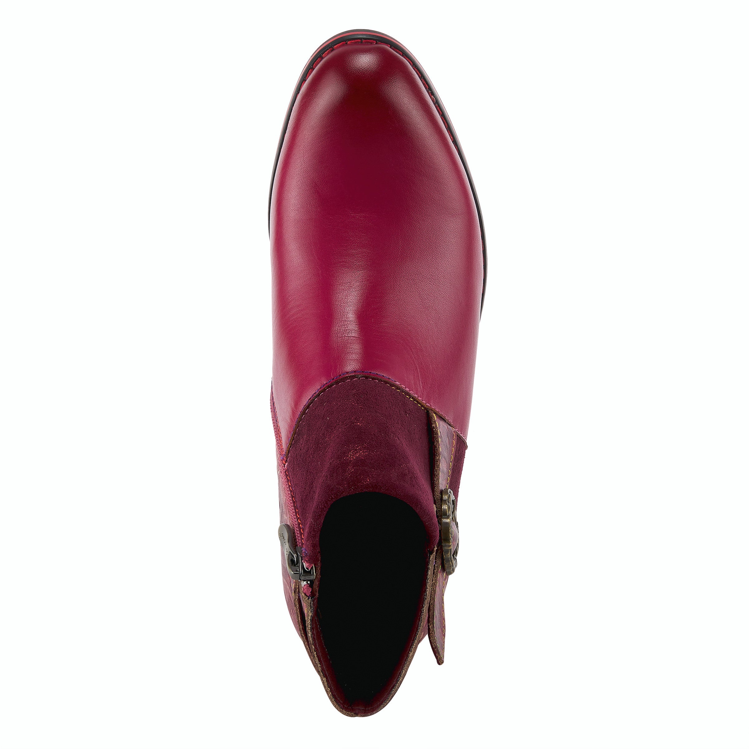 Tiatia Zipper Bootie in Bordeaux