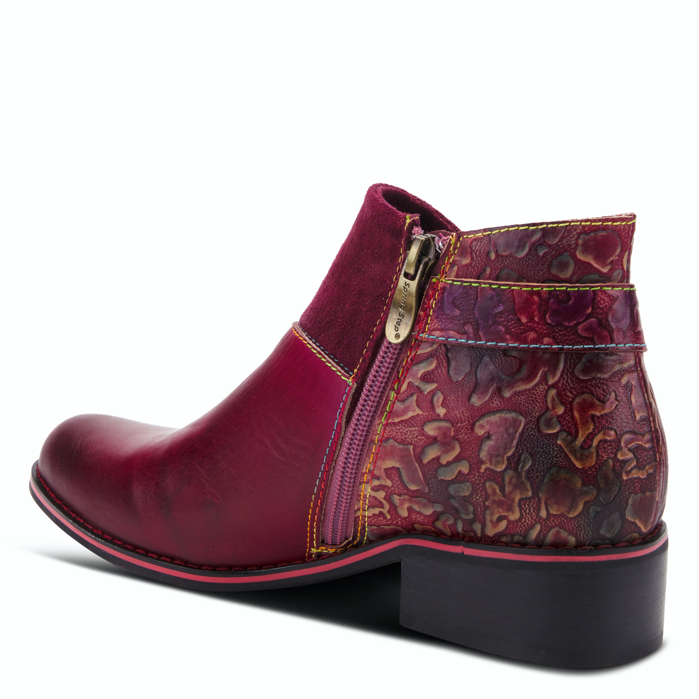 Tiatia Zipper Bootie in Bordeaux