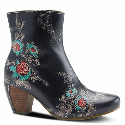 Folka Hand Painted Floral Boot in Black CLOSEOUTS