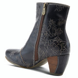 Folka Hand Painted Floral Boot in Black