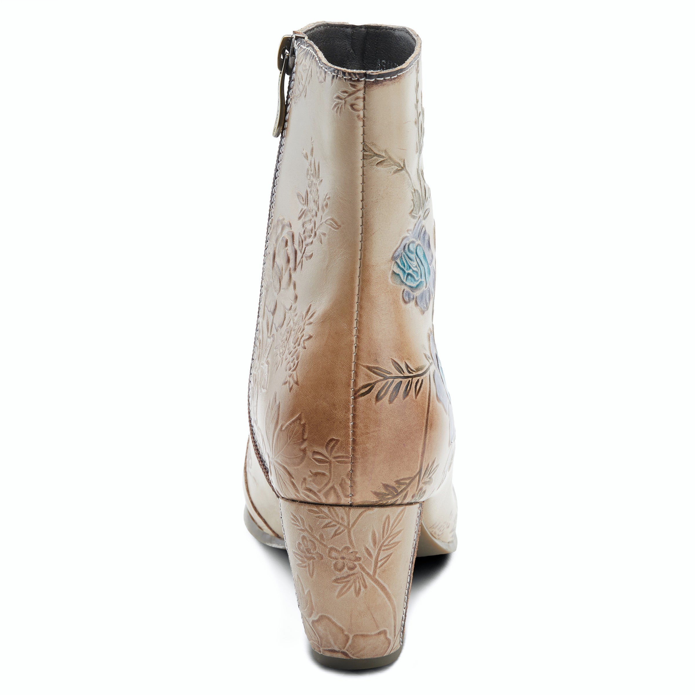 Folka Hand Painted Floral Boot in Beige